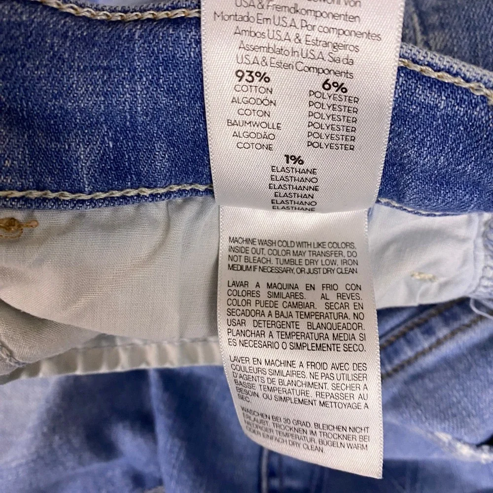 MOTHER The Hustler Ankle Fray Jeans 28 Shaken Not Stirred Blue High Rise Flare - Picture 5 of 14